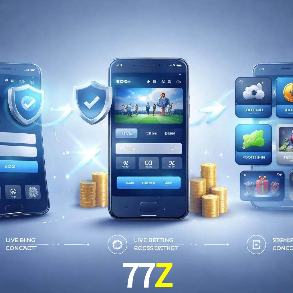Pasos de acceso a la app 77Z en pantalla de teléfono móvil